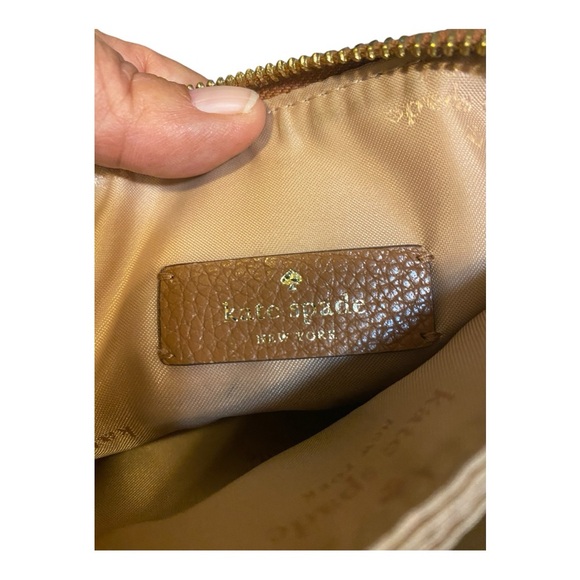 Kate Spade Leila Triple Gusset Crossbody Bag Warm Gingerbread Pebbled Leather - Picture 9 of 13